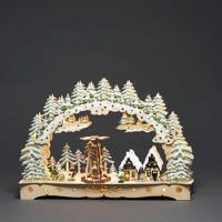 Adventi fa LED gyertyatartó karácsonyi körhinta 15 LED, meleg fehér, 43 x 29,5 cm