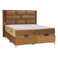 Boxspring ágy 160x200, világosbarna, GOLDBIA