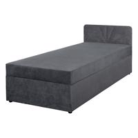 Boxspring ágy, egyszemélyes, szürke, 90x200, univerzális, SUPA