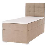 Boxspring ágy, egyszemélyes, világosbarna, 80x200, jobbos, DANY