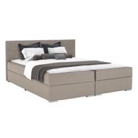 Boxspring típusú ágy 160x200, szürkésbarna taupe, FERATA TV KOMFORT