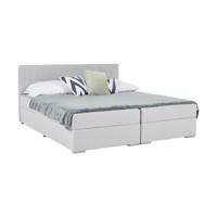 Boxspring típusú ágy 160x200, világosszürke, FERATA KOMFORT