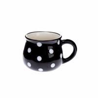 Dots kerámia bögre 75 ml, fekete