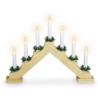 Karácsonyi gyertyadísz Candle Bridge barna, 7 LED