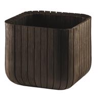 Keter Cube planter Műanyag virágcserép M barna, 30 x 30 x 30 cm