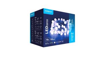 Modee Karácsonyi LED Fényfüzér Berry Plastic Adapteres (100LED/10m/10cm) cold