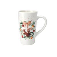 Mókus koszorú karácsonyi porcelán bögre , 550 ml