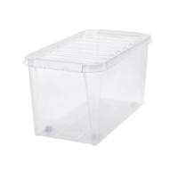 SmartStore tárolódoboz fehér klipszekkel éskerekekkel Classic, 70 l, 70 l