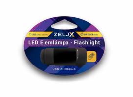 Zelux Led USB tölthető Elemlámpa 0,5W Fekete